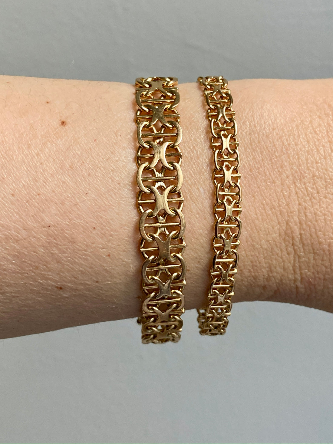 1963 Star link variation 18k gold bracelet - Vintage Swedish - 7.5 inch length