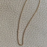 18k Gold Swedish Vintage Skinny Biker Link Chain Necklace - 17.3 inch length