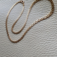 Midcentury era 18k gold Virola Link Necklace -Graduated width- 16.5 inch length