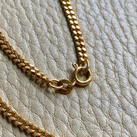 Forever curb link necklace - Excellent long length 27.75 inch length - Vintage Italian 18k gold chain