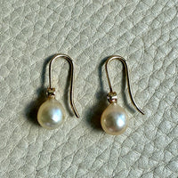 GORGEOUS! - Vintage European Pearl and 18k Gold Diamond Earrings