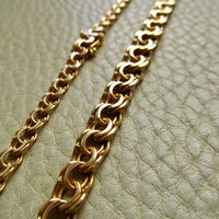 Swedish Vintage 18k Gold Necklace - Graduated Double Link Chain Necklace - 17.1 inch length