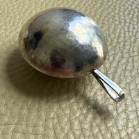 Vintage Silver Hammered Orb Pendant with Substantial Curb Chain - 23.8 inch length