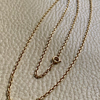 14k Gold Vintage Skinny Biker Link Chain Necklace - 23.1 inch length