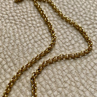 Excellent! Vintage Austrian Pea Link Chain Necklace in 18k Gold - 36 inch length