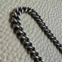 British Antique Sterling Silver Watch Chain with T-bar - choker necklace length - 15 inch overall length