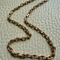 Longer Length 14k Gold Biker Link Necklace 3mm width - 22.2 inch length