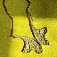 1984 Sterling Silver Butterfly Wing bar link Necklace BY ALTON - 24 inch length
