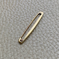 Midcentury era 14k gold safety pin brooch or chain extender - 1.75 inch length