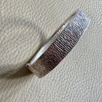 Swedish Vintage Textured Hinged Bangle in Silver- 7 inch interior circumference