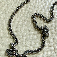 Vintage Silver Rolo Link Necklace- 30 inch length