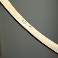 1950s era Vintage Faceted Bangle Bracelet 18k Gold – 8.5 Inch Interior Circumference