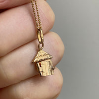 18k Gold Vintage Italian Charm or Pendant - Articulated house