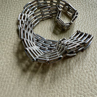 Vintage Taxco Sterling Silver Handmade Link Collar Necklace Mexican Vintage- 16.6 inch length