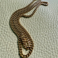 18k Gold Chubby Round Curb Link Chain Necklace - Swedish Vintage - 20 inch length