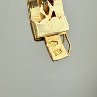 18k Gold Italian Midcentury Hinged bangle - 6.9 inch interior circumference