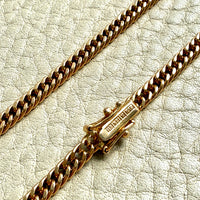 Signed Vintage Tight Curb Link Necklace 18k Gold – 18.5 Inch Length
