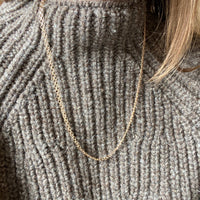 Long 18k gold vintage necklace - Slinky star-link by Tore Clareus - 24 inch length