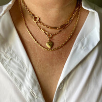 18k Gold Bar-Link Watch Chain Necklace with Dog Clip - 16.4 inch length