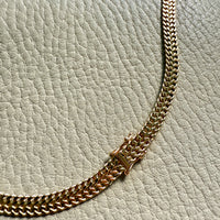 Vintage Swedish 18k Gold Herringbone Link Collar Necklace - 17.5 inch length