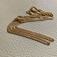 Forever curb link necklace - Excellent long length 27.75 inch length - Vintage Italian 18k gold chain