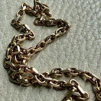 Vintage Chunky Biker Link Necklace in 14k Gold - Signed BNH - 17.8 Inch length