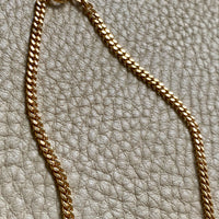 Vintage Swedish 18k gold curb link necklace - 16.25 inch length
