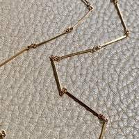 Dainty gold bar link necklace - 18k gold - 20.4 inch length - Swedish vintage 1954