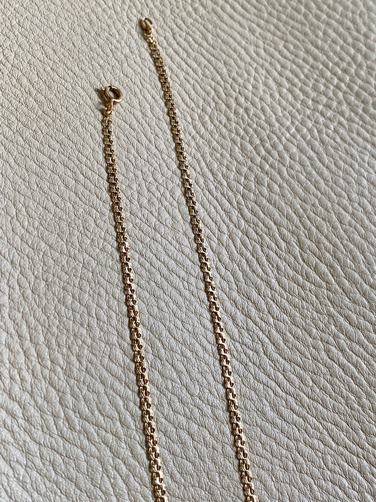 Vintage Double-link necklace - Made in Sweden - Solid 18k gold - 19.25” length