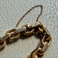 CHONK! 1911 Swedish Antique 18k gold Biker Link Bracelet 8mm width - 7.1 inch interior circumference