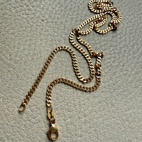 Vintage 18k gold pressed curb link necklace - 17.75 inch length