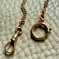 1943 Swedish Vintage Gold Curb Link Watch Chain Necklace 18k Gold – 16 Inch Length
