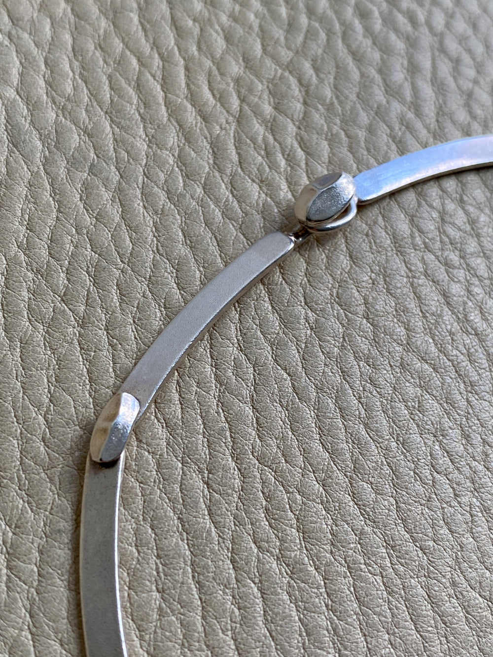 1985 ‘Labyrint’ necklace by Bjorn Weckstrom for Lapponia - Vintage Finnish long bar link choker necklace in sterling silver - 15 inch length
