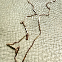 18k Gold Vintage Bar Link Variation Necklace - 19 inch length