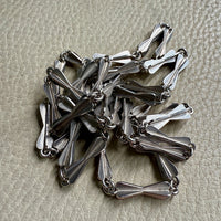 Unique! Chunky Long Sterling Silver Vintage Bow Link Necklace - 35 inch length