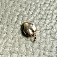 18k gold vintage charm or pendant - Puffy Heart 10mm width