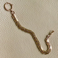 Antique Watch Chain with tiny leaf pattern - 14k gold with 10k rose gold detail