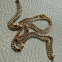 1920s era Pressed Curb Link Chain Necklace in 18k Gold - 20.1 inch length