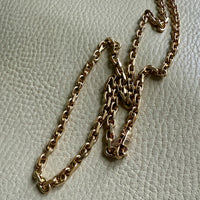 GOLD CHONK! 63g, 5mm width, Vintage Biker Link Necklace - Solid 14k gold- 23.7 inch length