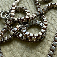 Chunky Vintage Box Chain Necklace in 835 Silver – 23.75 Inch Length
