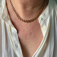 Swedish Vintage 18k Gold Necklace - Graduated Double Link Chain Necklace - 17.1 inch length
