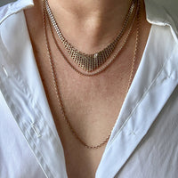 Foxtail Link Chain Necklace in 18k Solid Gold - 25.75 inch length