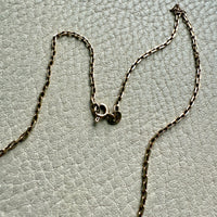 14k Gold Danish Vintage Skinny Biker Link Chain Necklace, Signed - 17 inch length