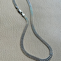 Vintage Sterling silver x-link necklace - 17 inch length