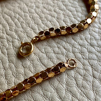 Honeycomb link necklace - Vintage 18k yellow gold, 17.25 inch length
