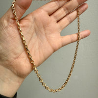 RARE Midcentury Era 14k gold Graduated Biker Link Necklace Signed Edvin Einar & C Larsen - 17.8 inch length