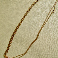 1930s Swedish Vintage 18k Gold Chunky Wide Watch Chain Bracelet or Necklace Extender with Bolt Clasp