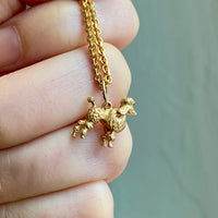 14k gold vintage charm or pendant - French Poodle