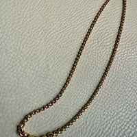 1950s era Vintage Graduated Width Rolo Link Necklace in 18k Gold - 17.75 inch length