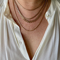 Antique Byzantine Link Necklace in 14k gold - Excellent 35.75” long length!